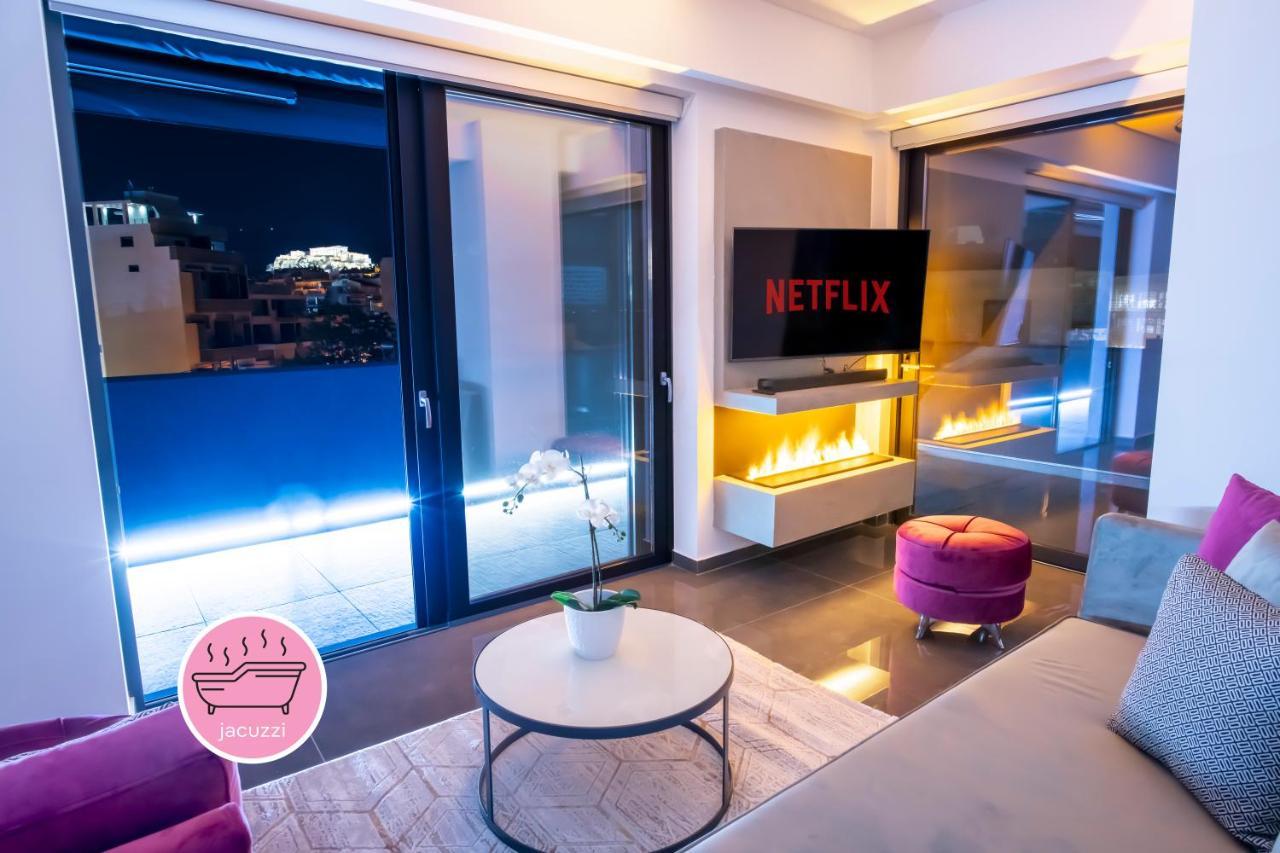 Ferienwohnung Luxury Penthouse With Acropolis View And Jacuzzi Athen Exterior foto